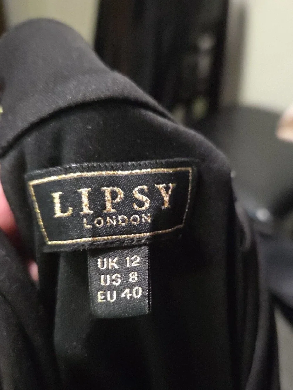 Lipsy Black Long-Sleeve Bodysuit with Embellished Collar